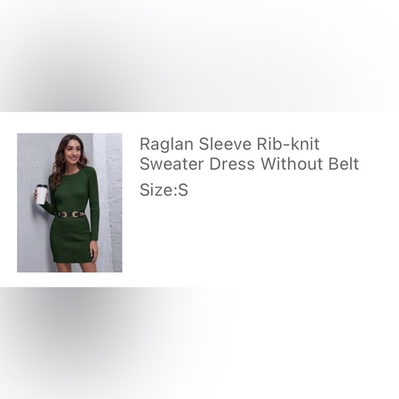 💛 bundle $4- Raglan Sleeve Rib-knit Sweater Dress - Picture 5 of 5